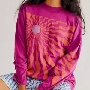 FREE PEOPLE X MIDNIGHT RIDER SUN RAYS LONG SLEEVE TEE SHIRT